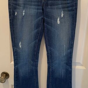 Paige Lou Lou Women Jeans Size 28 Blue Cotton Blend Flare Leg Stretch Denim